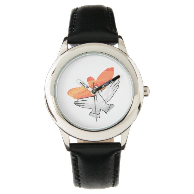 Hand Silhouette Eagle Orange Watch (Front)