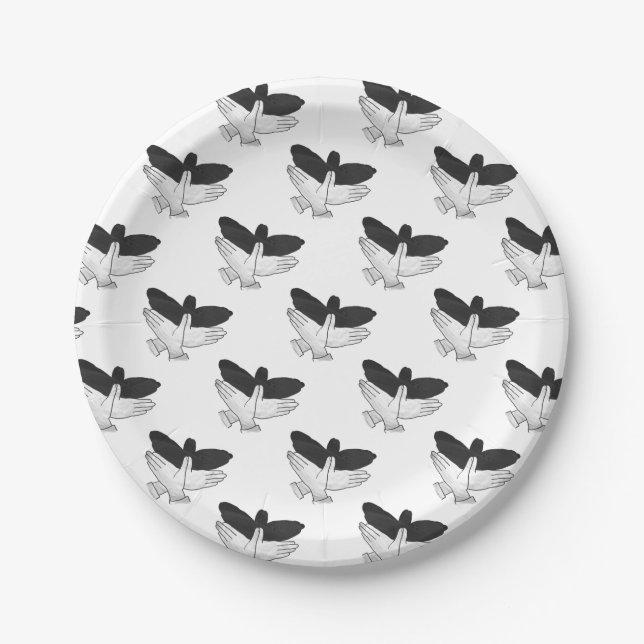 Hand Silhouette Eagle Paper Plate (Front)