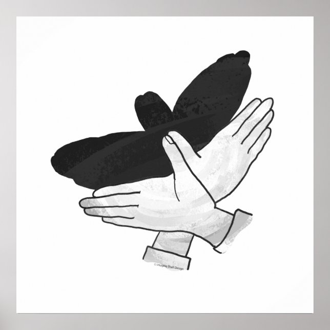 Hand Silhouette Eagle Poster (Front)