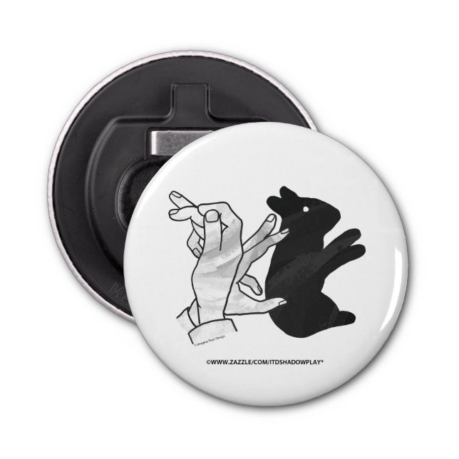 Hand Silhouette Rabbit Bottle Opener (Front)