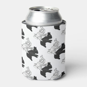 Hand Silhouette Rabbit Can Cooler