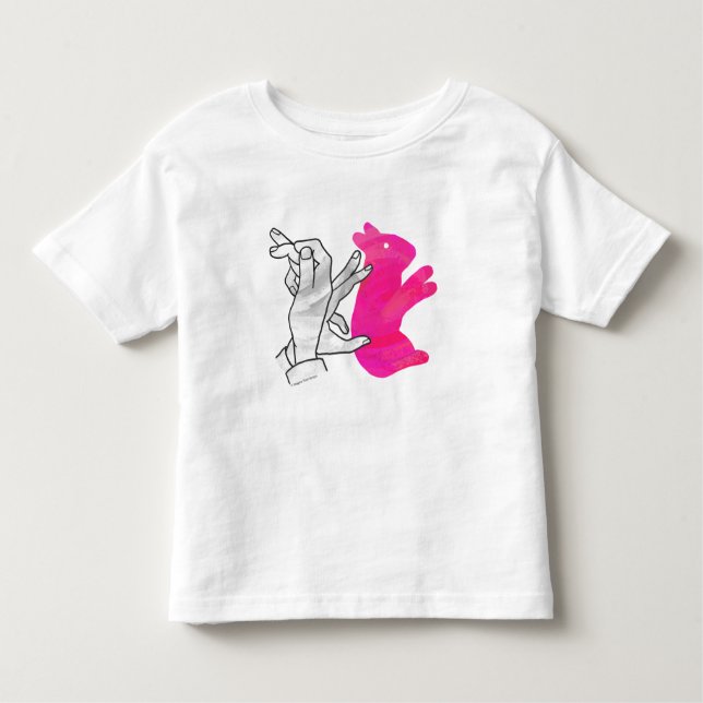 Hand Silhouette Rabbit Pink Toddler T-Shirt (Front)