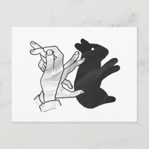 Hand Silhouette Rabbit Postcard