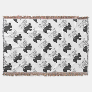 Hand Silhouette Rabbit Throw Blanket