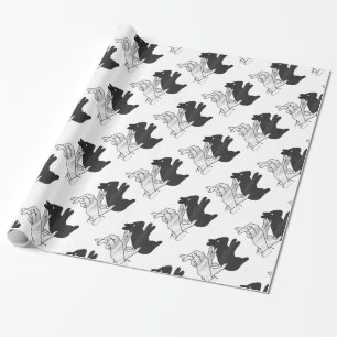 Hand Silhouette Rabbit Wrapping Paper