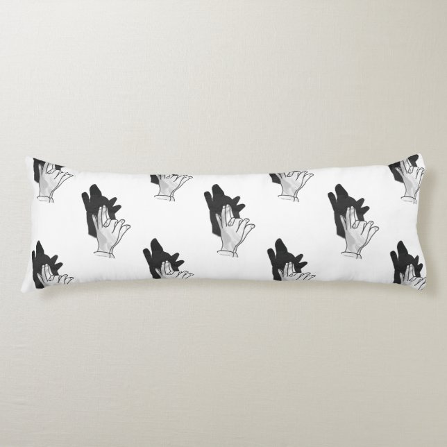 Hand Silhouette Wolf Body Cushion (Front)