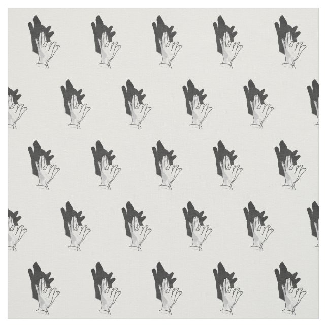 Hand Silhouette Wolf Fabric (Swatch)