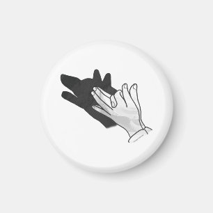Hand Silhouette Wolf Magnet