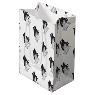 Hand Silhouette Wolf Medium Gift Bag