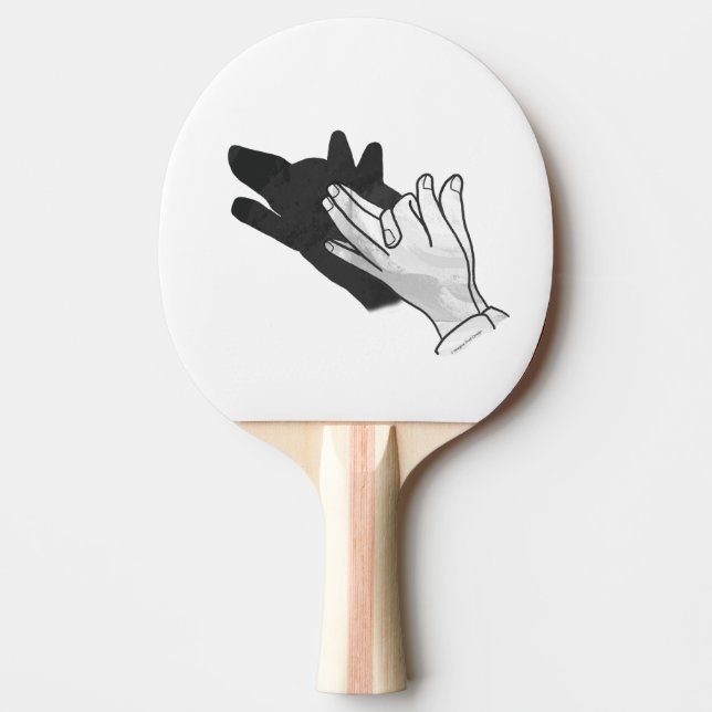 Hand Silhouette Wolf Ping Pong Paddle (Front)