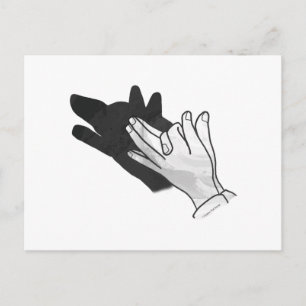 Hand Silhouette Wolf Postcard