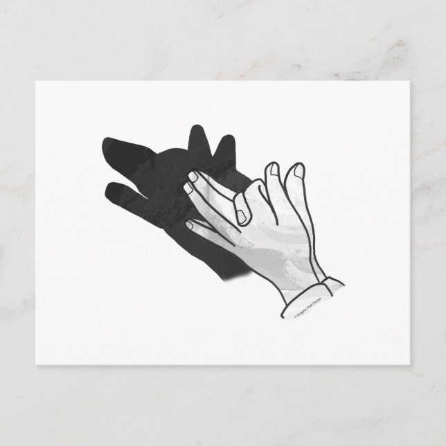 Hand Silhouette Wolf Postcard (Front)