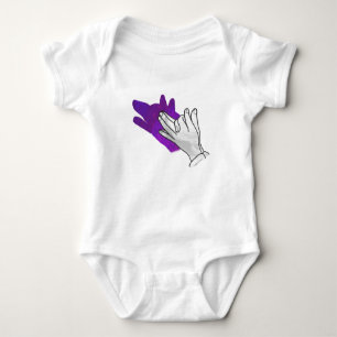 Hand Silhouette Wolf Purple Baby Bodysuit