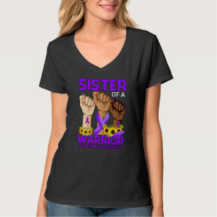 Hand Sister Of A Warrior Alzheimer's Awareness Sun T-Shirt