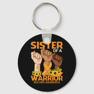 Hand Sister Of A Warrior Rsd Crps Awareness Sunflo Key Ring