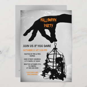 Hand Skeleton Halloween Party Invitation