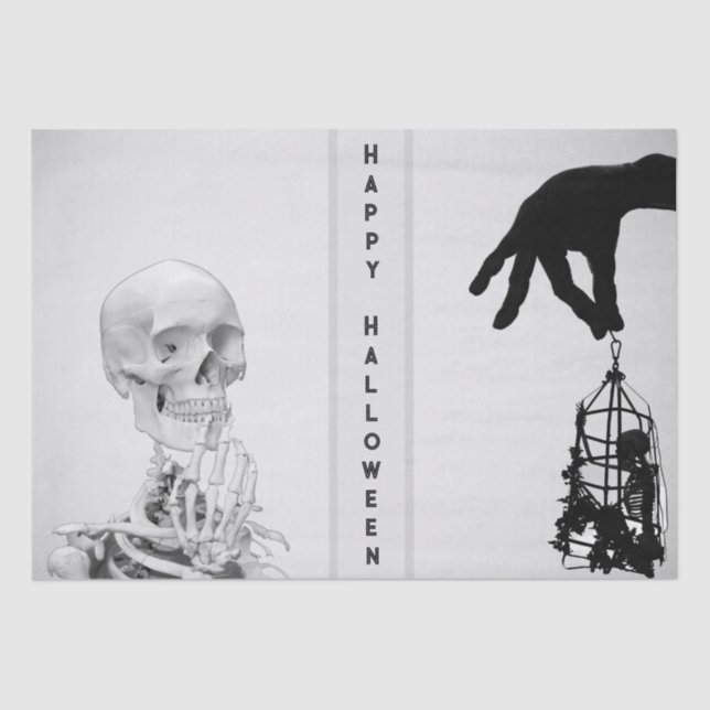 Hand Skeleton Halloween Tissue Paper (Front)