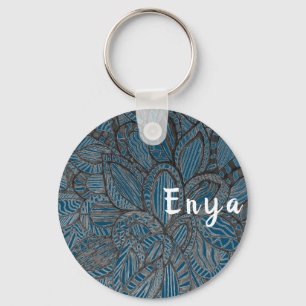 Hand Sketch Design Personalised  Key Ring
