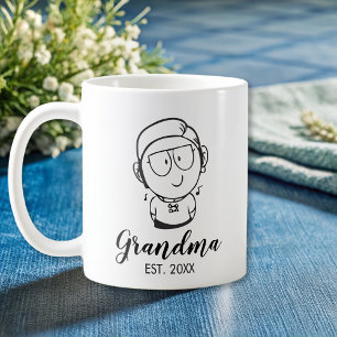 Hand Sketched Grandma Coffee Mug