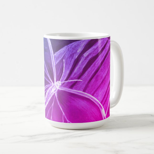 Hand sketched Purple Butterfly Coffee mug (Front Right)