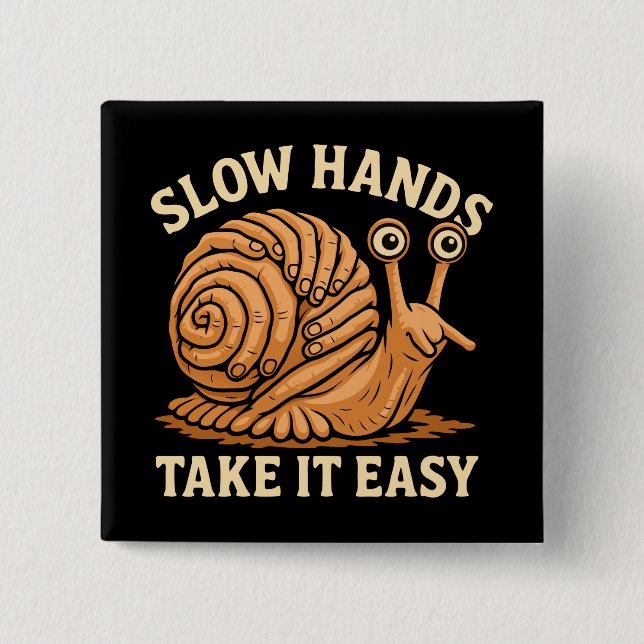 Hand Snail Art Handmade Snail Style 15 Cm Square Badge (Front)