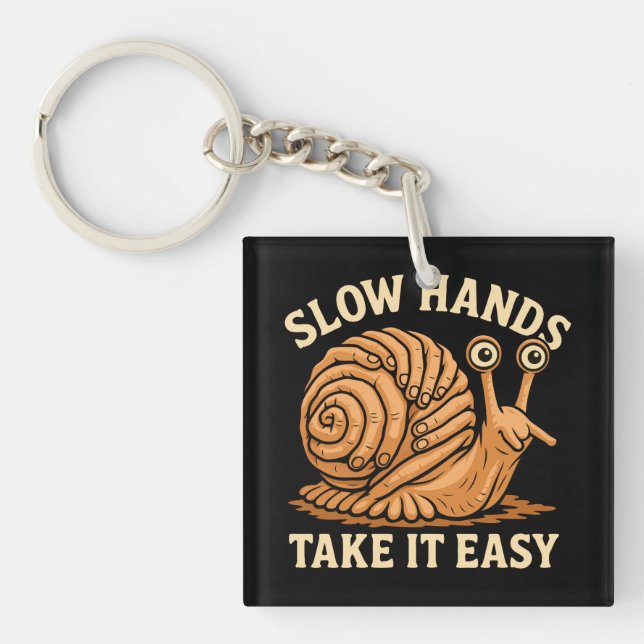 Hand Snail Art Handmade Snail Style Key Ring (Front)