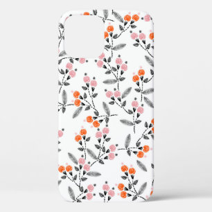 Hand stitch Embroidery Seamless pattern with liber iPhone 12 Case