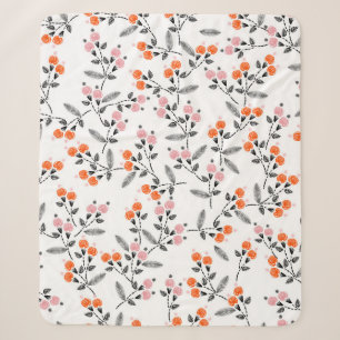 Hand stitch Embroidery Seamless pattern with liber Sherpa Blanket