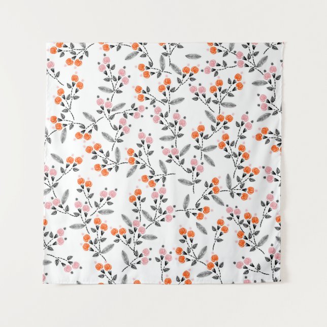Hand stitch Embroidery Seamless pattern with liber Tapestry (Front)