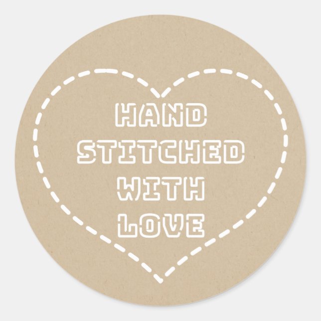 Hand Stitched Classic Round Sticker (Front)