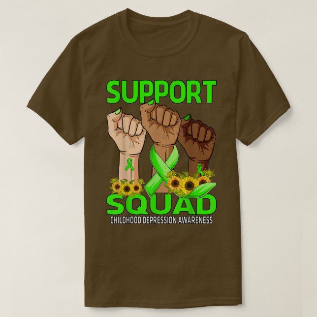 Hand Support Squad Childhood Depression Awareness  T-Shirt (Design Front)