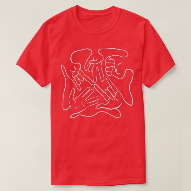 Hand Symbols White T-Shirt (Design Front)