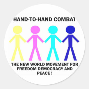 HAND-T0-HAND COMBAT... CLASSIC ROUND STICKER
