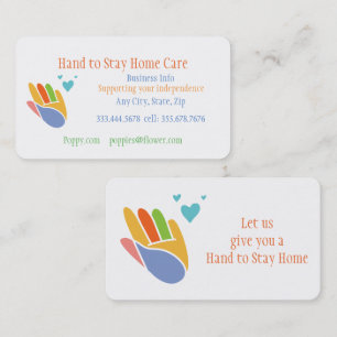 Hand to Stay Home Care Business Card