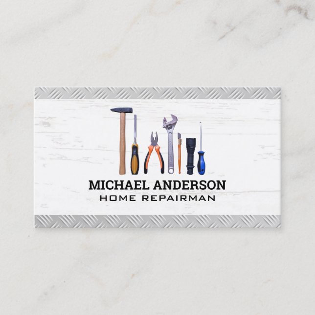 Hand Tools | General Contractor | Builder Business Card (Front)