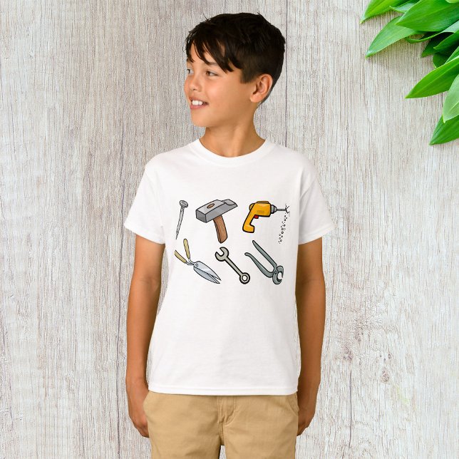Hand Tools Hammer Drill Nail and Wrench T-Shirt (Creator Uploaded)