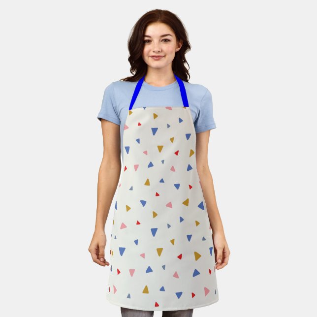Hand Tossed Triangle Pattern Apron (Worn)