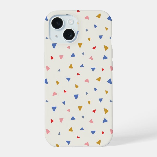 Hand Tossed Triangle Pattern iPhone 15 Case (Back)