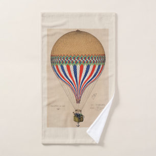 HAND TOWEL : HOT AIR BALLOON WITH FRENCH FLAG