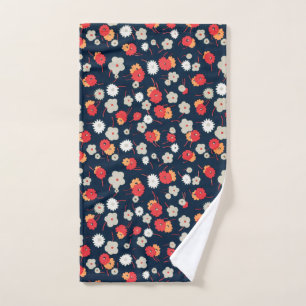 HAND TOWEL : JAPANESE WOODBLOCK : FLOWERS