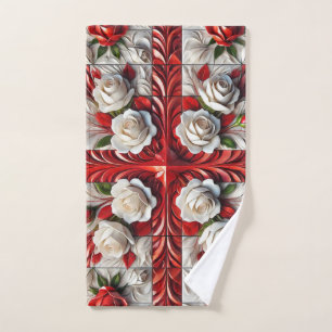 Hand Towel with English Roses Design