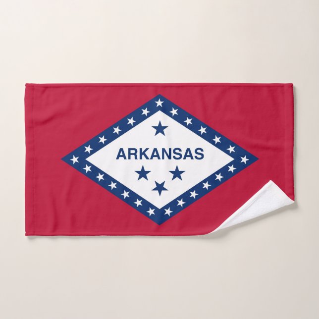 Hand Towel with Flag of Arkansas State, USA (Hand Towel)