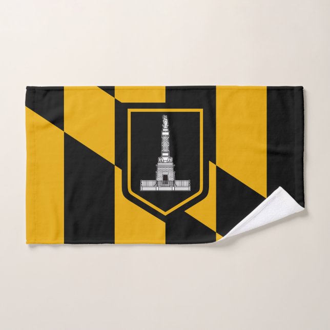 Hand Towel with Flag of Baltimore City, USA (Hand Towel)