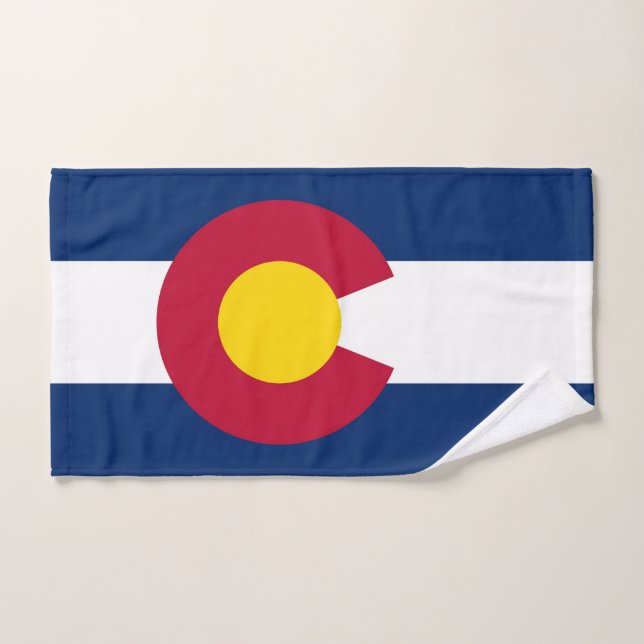 Hand Towel with Flag of Colorado State, USA (Hand Towel)