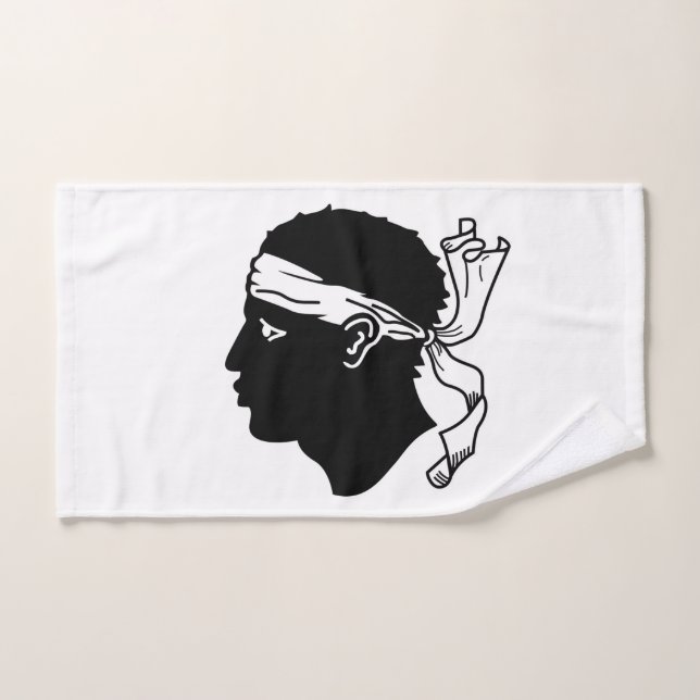 Hand Towel with Flag of Corsica, France (Hand Towel)