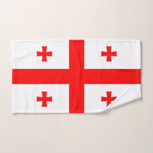Hand Towel with Flag of Georgia