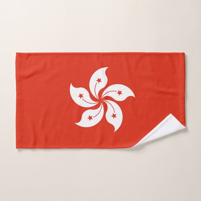 Hand Towel with Flag of Hong Kong (Hand Towel)