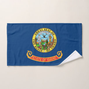 Hand Towel with Flag of Idaho State, USA