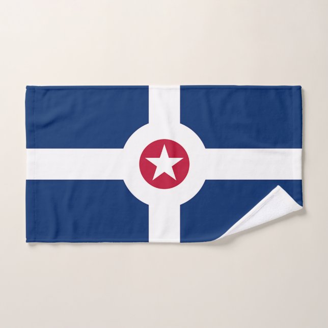 Hand Towel with Flag of Indianapolis, USA (Hand Towel)