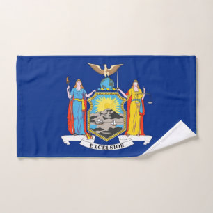 Hand Towel with Flag of New York State, USA